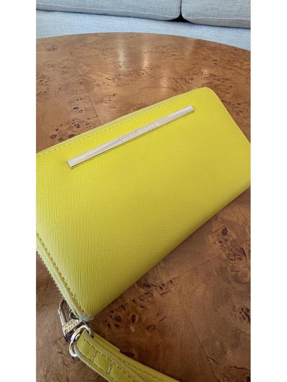 Steve Madden Yellow Zip-Around Wristlet Wallet